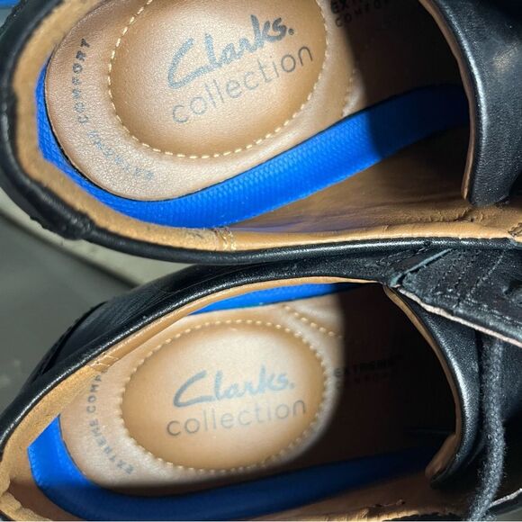 CLARKS COLLECTION Black Leather Dress Shoes Whiddon Pace Oxford Mens Size 8.5 main image 8